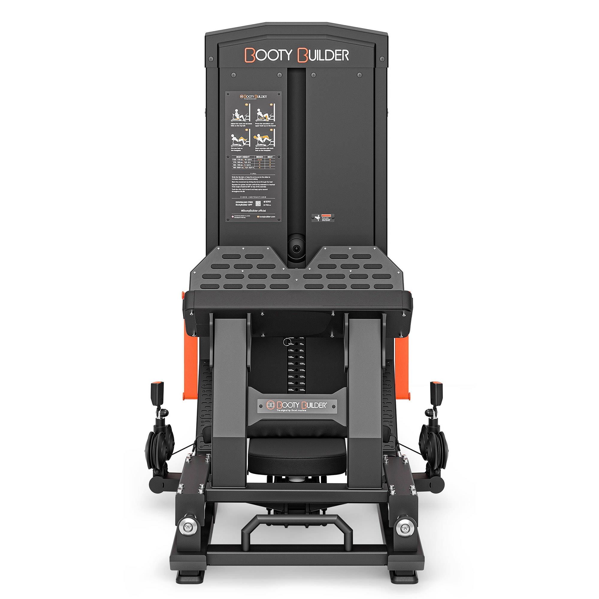 Maszyna ze stosem do treningu mięśni pośladkowowych BB V8 - Booty Builder