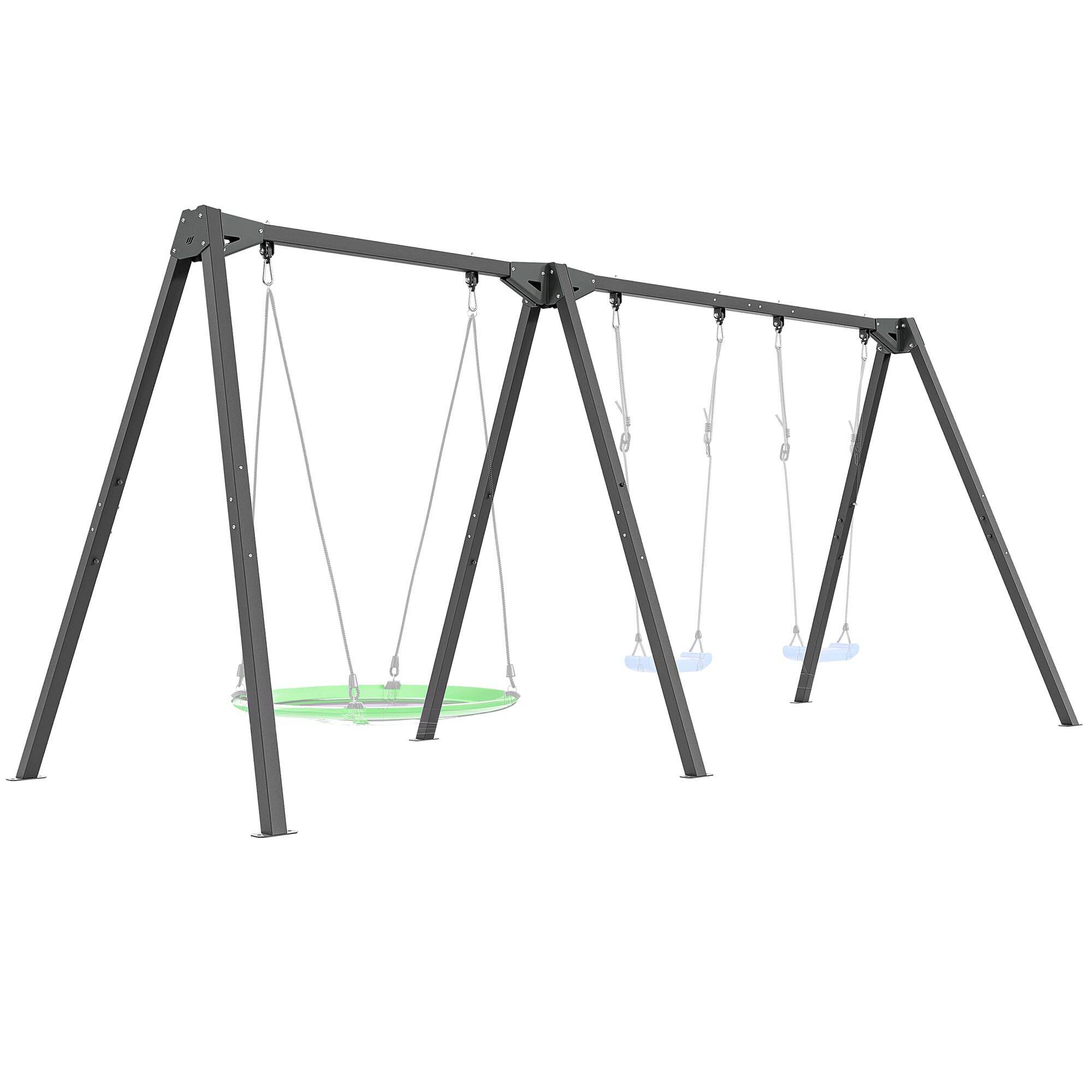 Huśtawka 3-stanowiskowa na łożyskach (stelaż) PREMIUM MO-014 - Marbo Sport