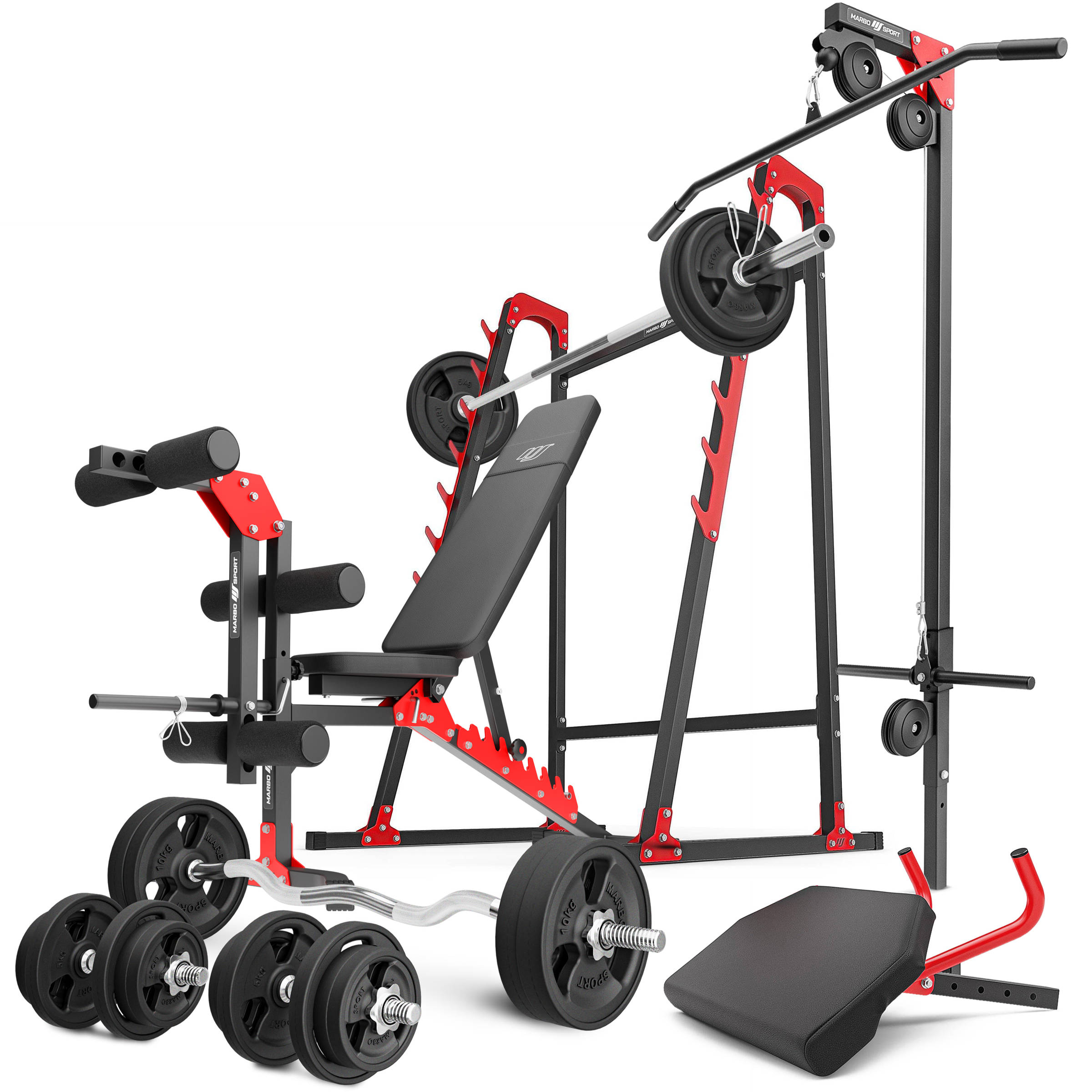 Smith machine de musculation avec kit d'accessoire de tirage pour Home Gym