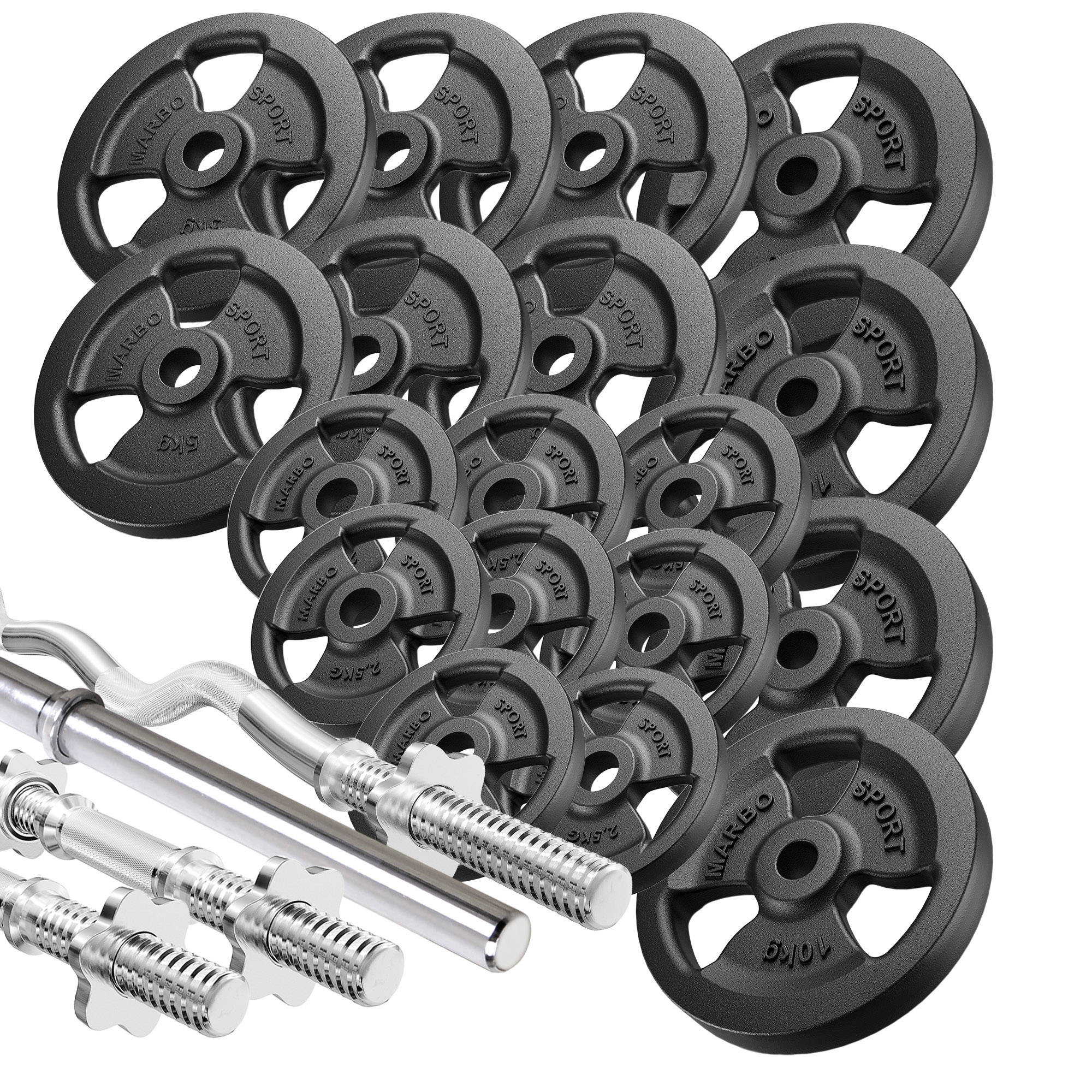 Kit haltères musculation 2 en 1 avec disques poids ajustable 30 kg