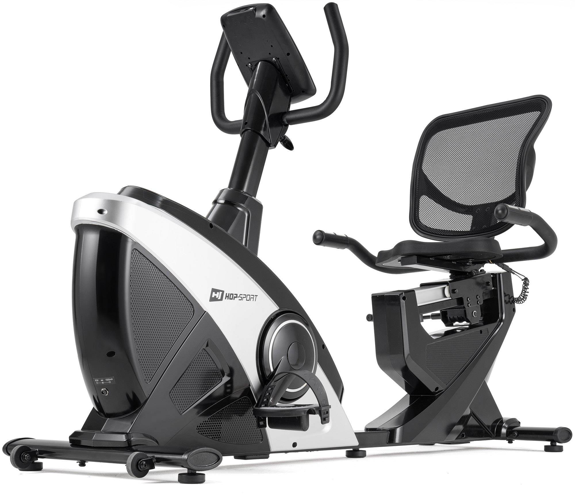 Rower leżący HS-070L Helix srebrny + mata - Hop Sport