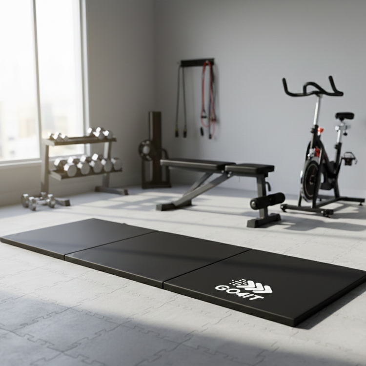 Materac gimnastyczny składany czarny 180x60x5 - GO4IT