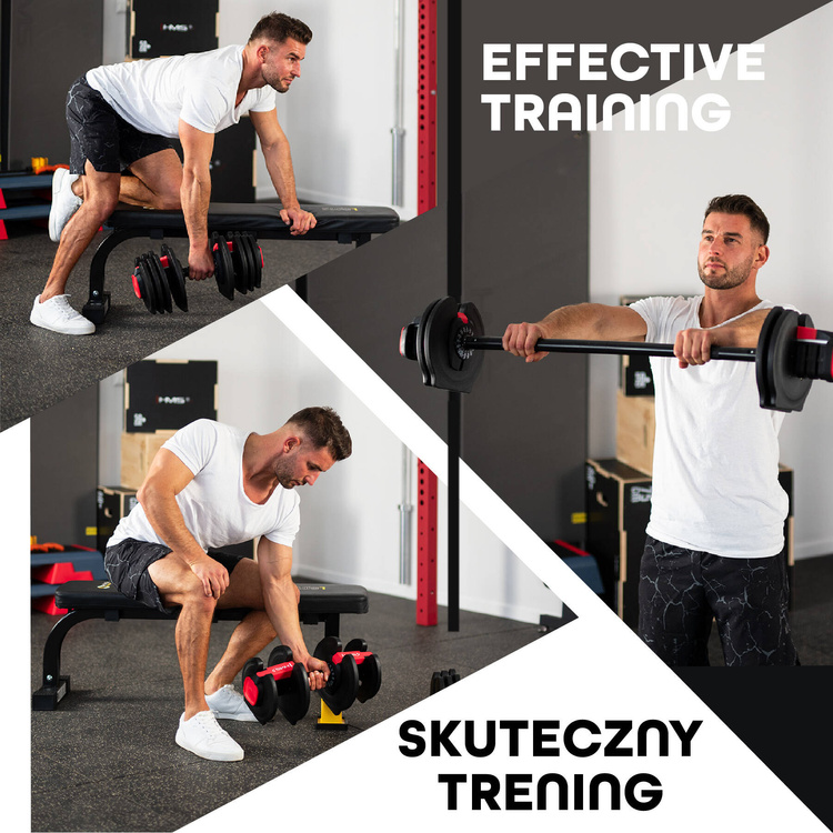 Zestaw regulowanych sztangielek SGR40 PRO 2w1 43,5 kg - HMS