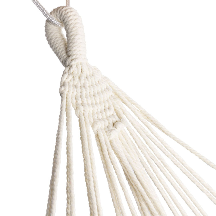 Dwuosobowy hamak ogrodowy bujak huśtawka leżak 200x150cm boho beżowy