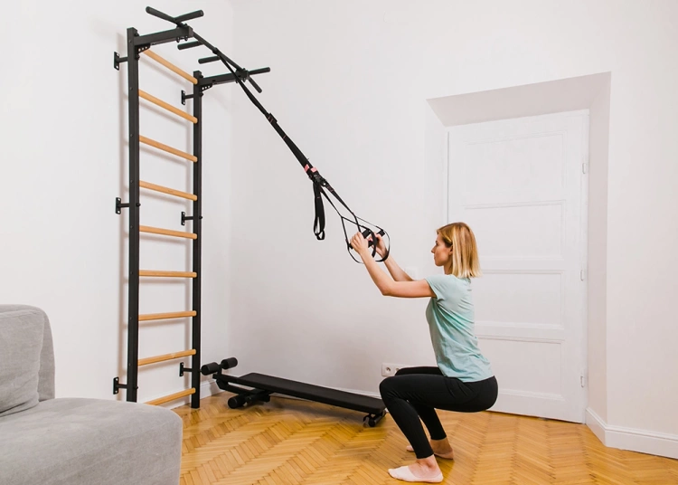 Czarna drabinka gimnastyczna BenchK 721B