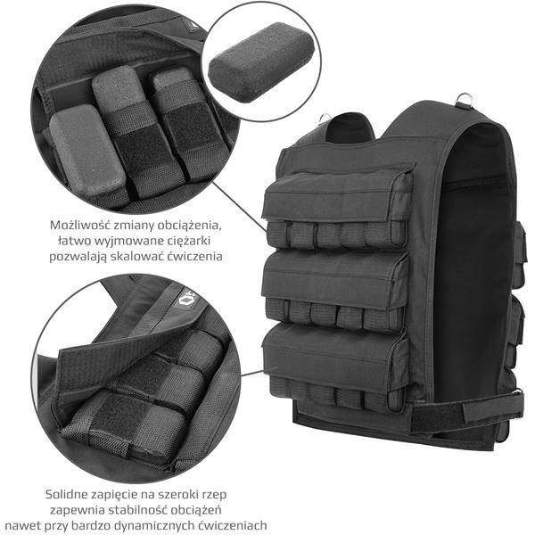 Kamizelka treningowa KTO30 z regulowanym obciążeniem 30 kg - HMS