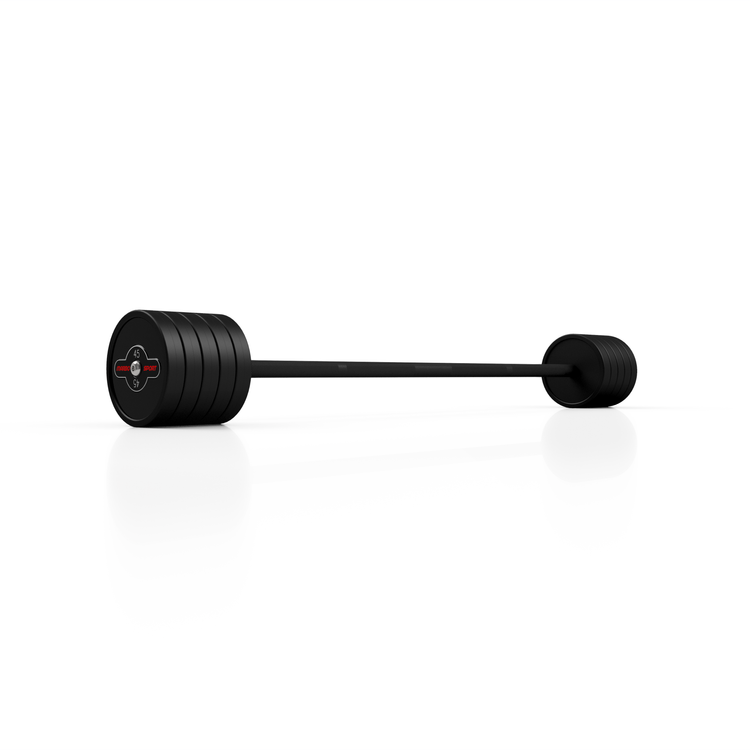 Sztanga gumowana prosta 45 kg czarny mat - Marbo Sport