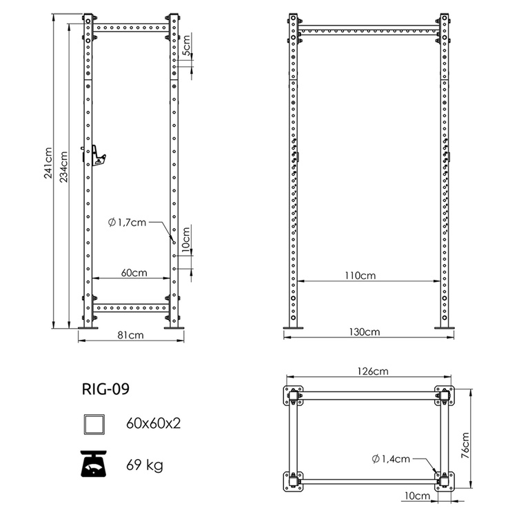 Klatka Power Cage COMPACT UFT-RIG-09 z akcesoriami - UpForm