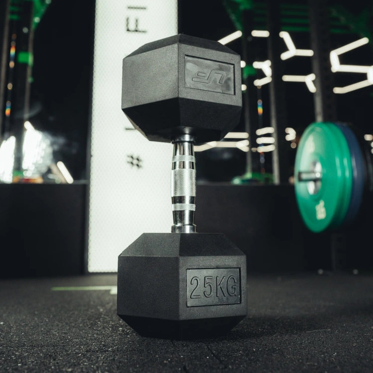 Hantla żeliwna gumowana HEX 25 kg - UpForm