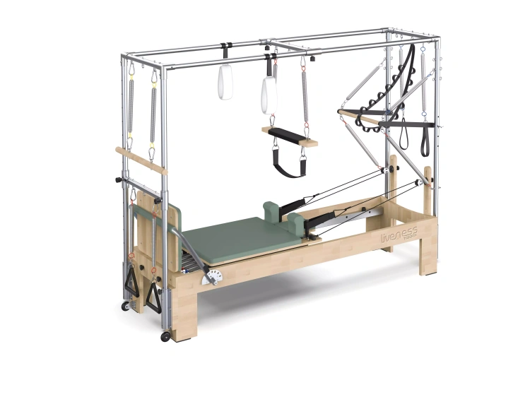 Reformer do Pilatesu PTX6000 Cadillac Drewniany (green tea) Toorx Liveness - Łóżko do Pilatesu (PTX-6000G)