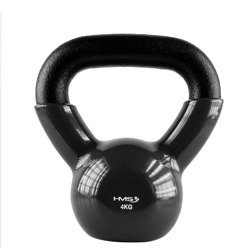 Hantla winylowa żeliwna kettlebell czarna 4 kg - HMS