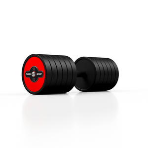 Hantla stalowa gumowana 50 kg czerwony połysk - Marbo Sport