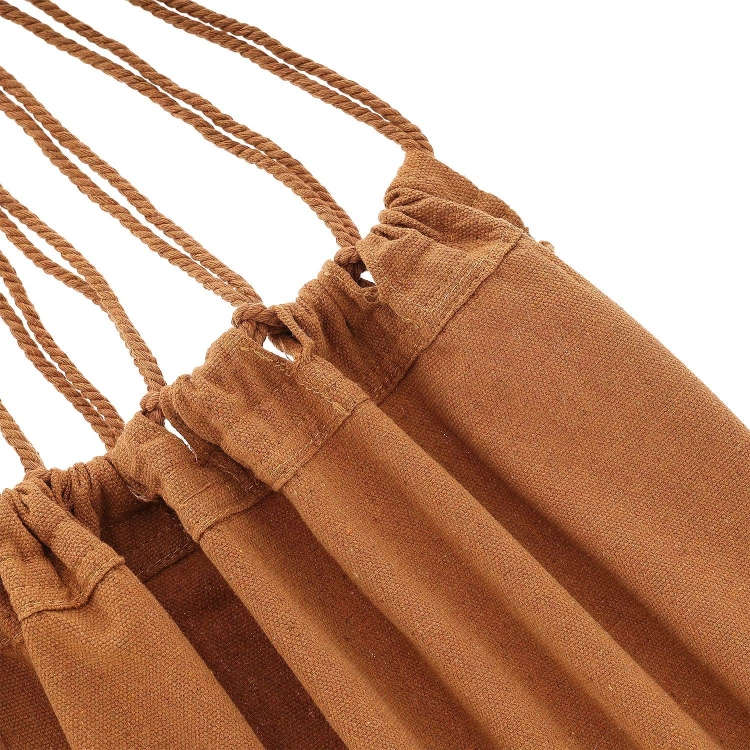 Dwuosobowy hamak ogrodowy z frędzlami w stylu boho brązowy