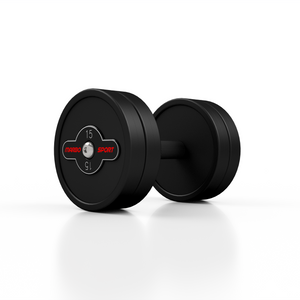 Hantla stalowa gumowana 15 kg czarny mat - Marbo Sport