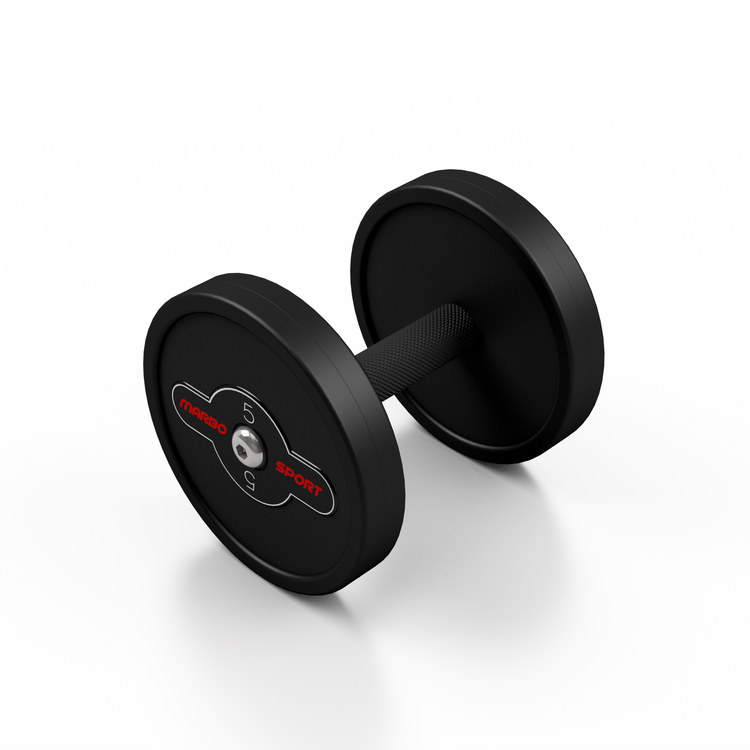 Hantla stalowa gumowana 5 kg czarny mat - Marbo Sport