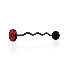 Sztanga gumowana łamana 10 kg czerwony połysk - Marbo Sport