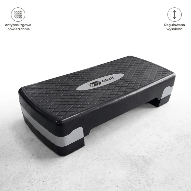 Step do aerobiku czarno-szary - GO4IT