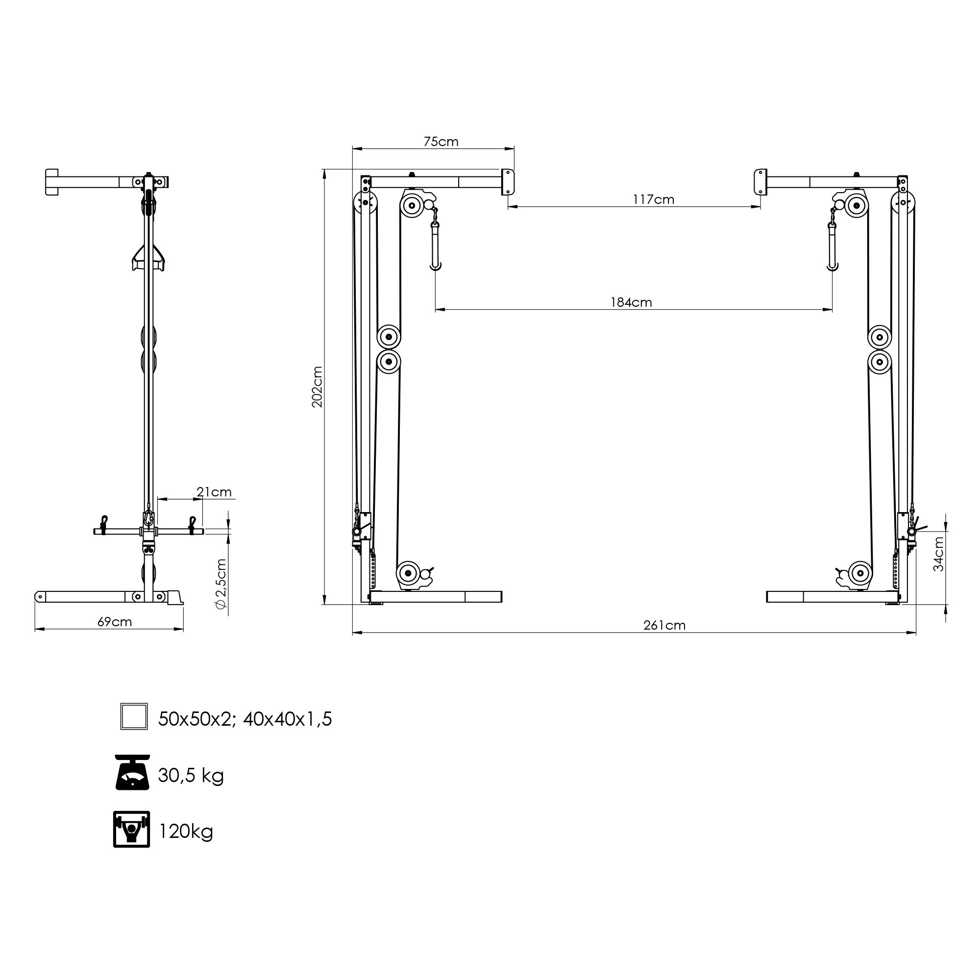 Wyciąg bramowy do klatki rack MS-W108 2.0 - Marbo Sport