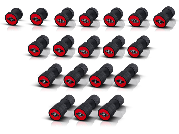 Hantla stalowa gumowana 17,5 kg czerwony połysk - Marbo Sport