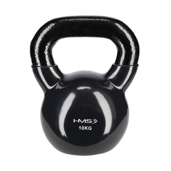 Hantla winylowa żeliwna kettlebell czarna 10 kg - HMS