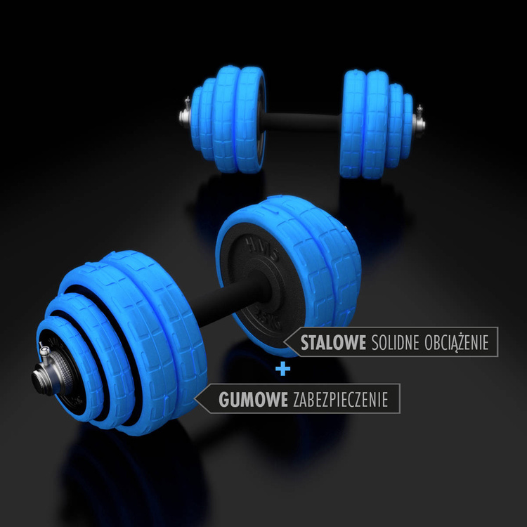 Sztangielki gumowane SGG30 BAR 30kg - HMS