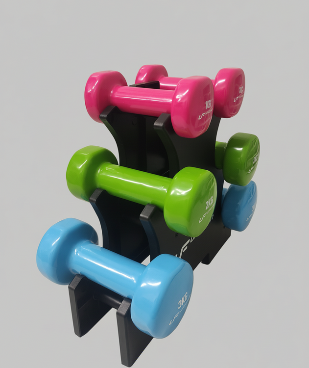 Zestaw hantli fitness winylowych 12 kg ze stojakiem - UpForm