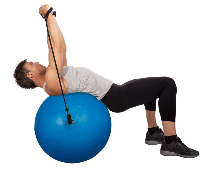 Piłka gimnastyczna Antiburst z gumami fitness BB 001TR 65 cm - Body Sculpture