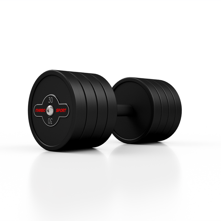 Hantla stalowa gumowana 30 kg czarny mat - Marbo Sport