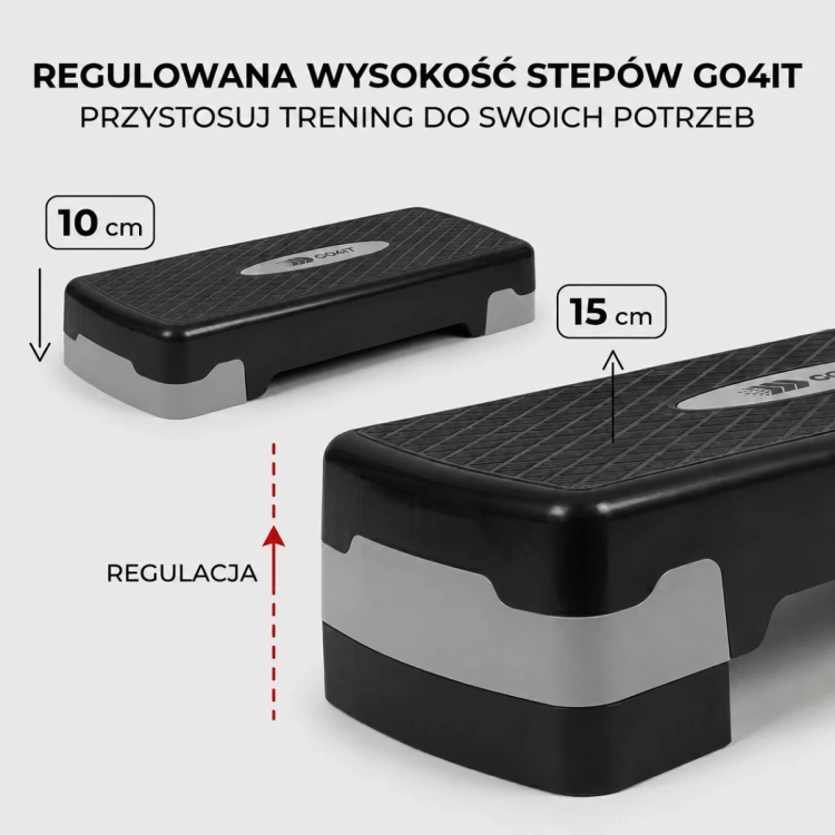 Step do aerobiku czarno-szary - GO4IT