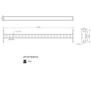 Belka łącząca z otworami 110 cm do klatek RIG COMPACT 60x60 - UpForm