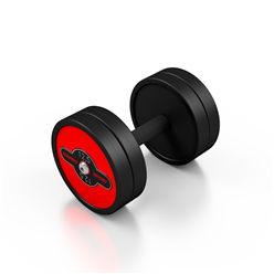 Hantla stalowa gumowana 12,5 kg czerwony połysk - Marbo Sport