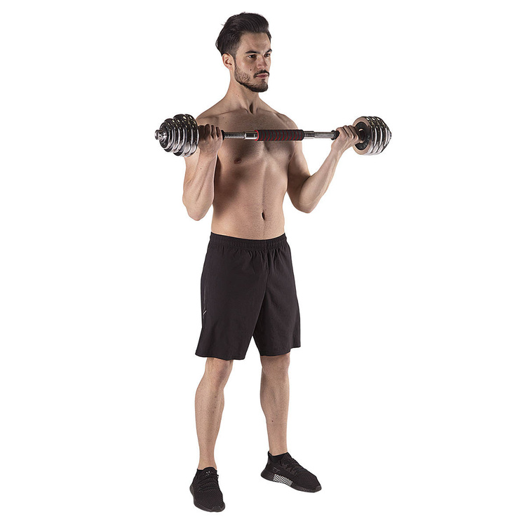 Sztangielki-sztanga w walizce chrom 2 x 15 kg STC30 - HMS