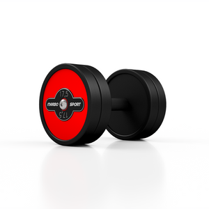 Hantla stalowa gumowana 17,5 kg czerwony połysk - Marbo Sport