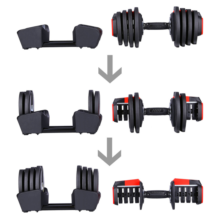 Zestaw regulowanych sztangielek SGR18 PRO 3w1 41 kg - HMS