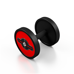 Hantla stalowa gumowana 5 kg czerwony połysk - Marbo Sport