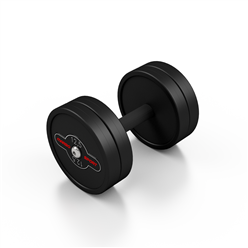 Hantla stalowa gumowana 12,5 kg czarny mat - Marbo Sport