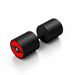 Hantla stalowa gumowana 45 kg czerwony połysk - Marbo Sport