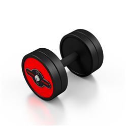 Hantla stalowa gumowana 15 kg czerwony połysk - Marbo Sport