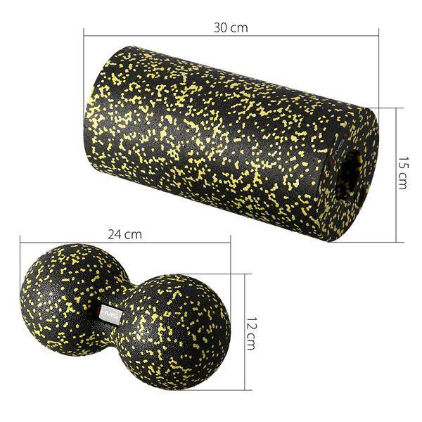 Zestaw do masażu wałki i piłki FSBM04 Black-Yellow- HMS