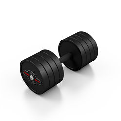 Hantla stalowa gumowana 32,5 kg czarny mat - Marbo Sport