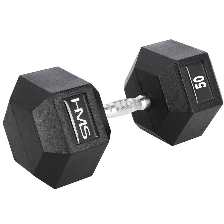 Hantla stalowa gumowana Hex Pro 50 kg - HMS