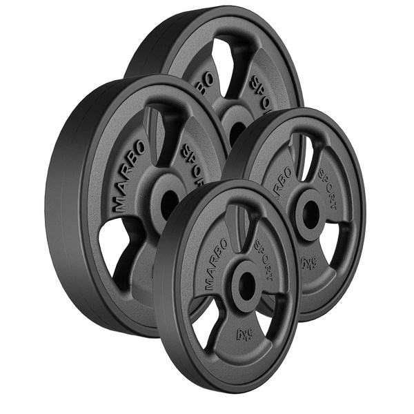 Zestaw obciążeń gumowanych 30 kg / 2 x 10 kg + 2 x 5 kg - Marbo Sport