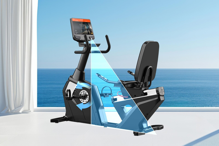 Rower Treningowy Elektromagnetyczny Poziomy R11 V5 TFT 15,6" HRC Gymost