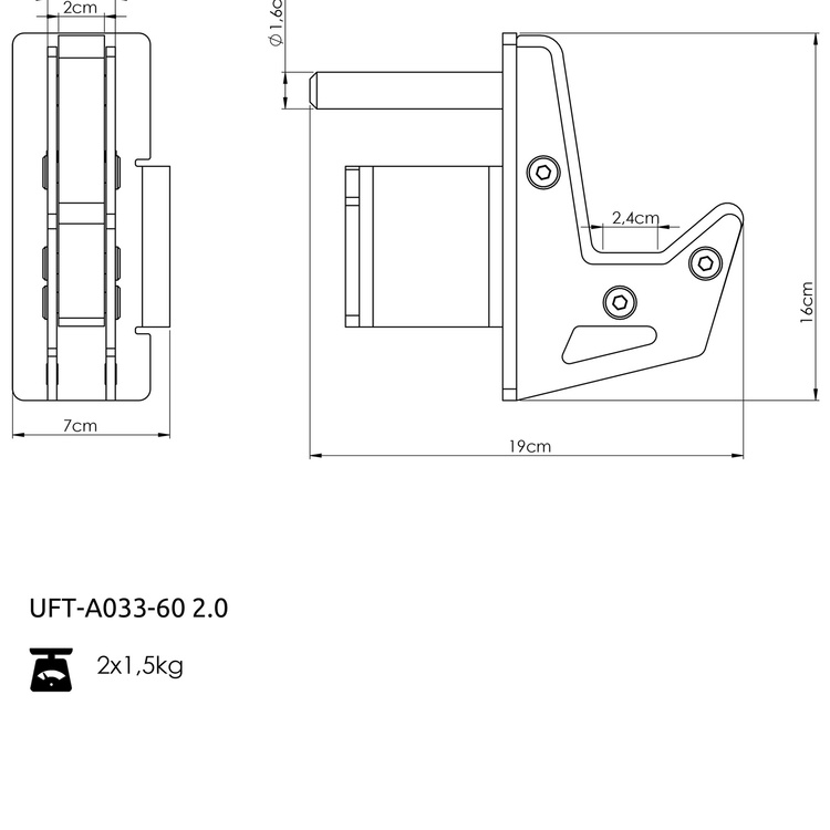 Uchwyty na sztangę do klatek RIG COMPACT 60x60 - UpForm