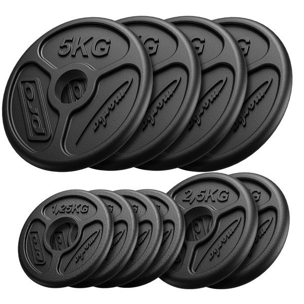 Zestaw obciążeń żeliwnych olimpijskich 30 kg / 4 x 5 kg + 2 x 2,5 kg + 4 x 1,25 kg - Marbo Sport