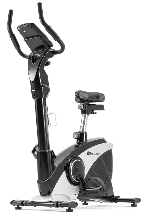 Rower elektryczno-magnetyczny HS-090H Apollo srebrny + mata - Hop Sport