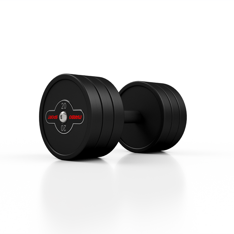 Hantla stalowa gumowana 20 kg czarny mat - Marbo Sport