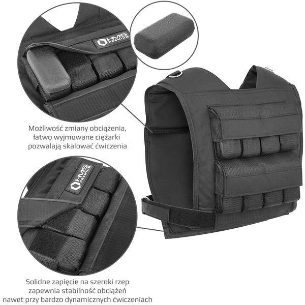 Kamizelka treningowa KTO16 z regulowanym obciążeniem 16 kg - HMS