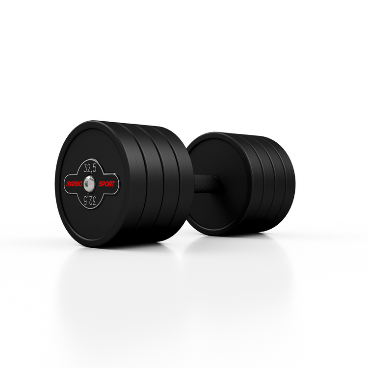 Hantla stalowa gumowana 32,5 kg czarny mat - Marbo Sport