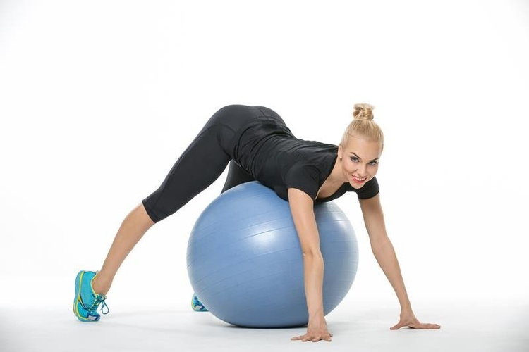 Piłka gimnastyczna YB01 65 cm niebieska - HMS